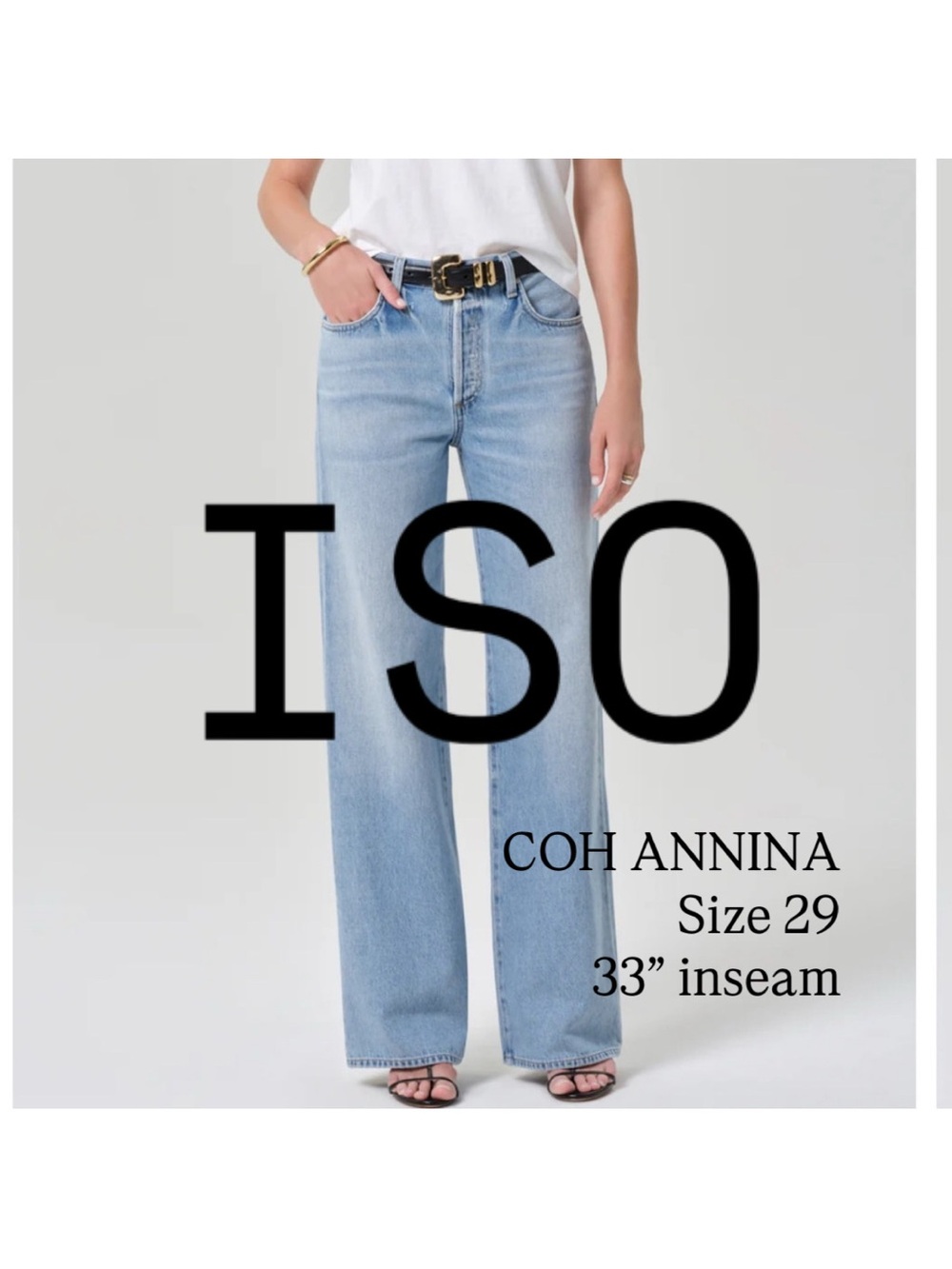 ISO size 29 Citizens of Humanity Annina Straight Leg 33" In Ritual